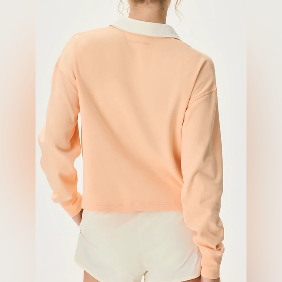 NWT Outdoor Voices Rugby Cropped Longsleeve pink and white in XS - Picture 4 of 8